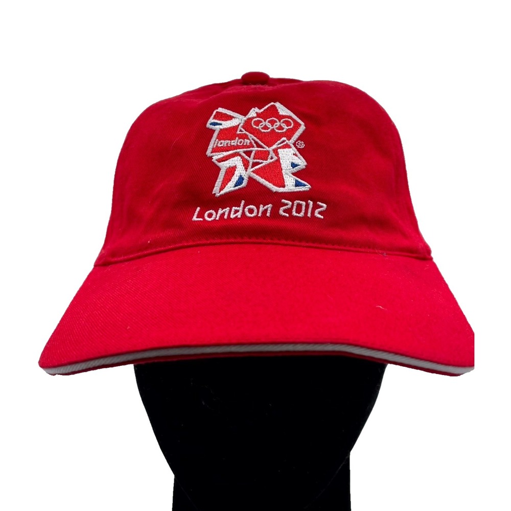 The London 2012 Summer Olympics Mens OSFM Baseball Cap Red Cotton Embroidered